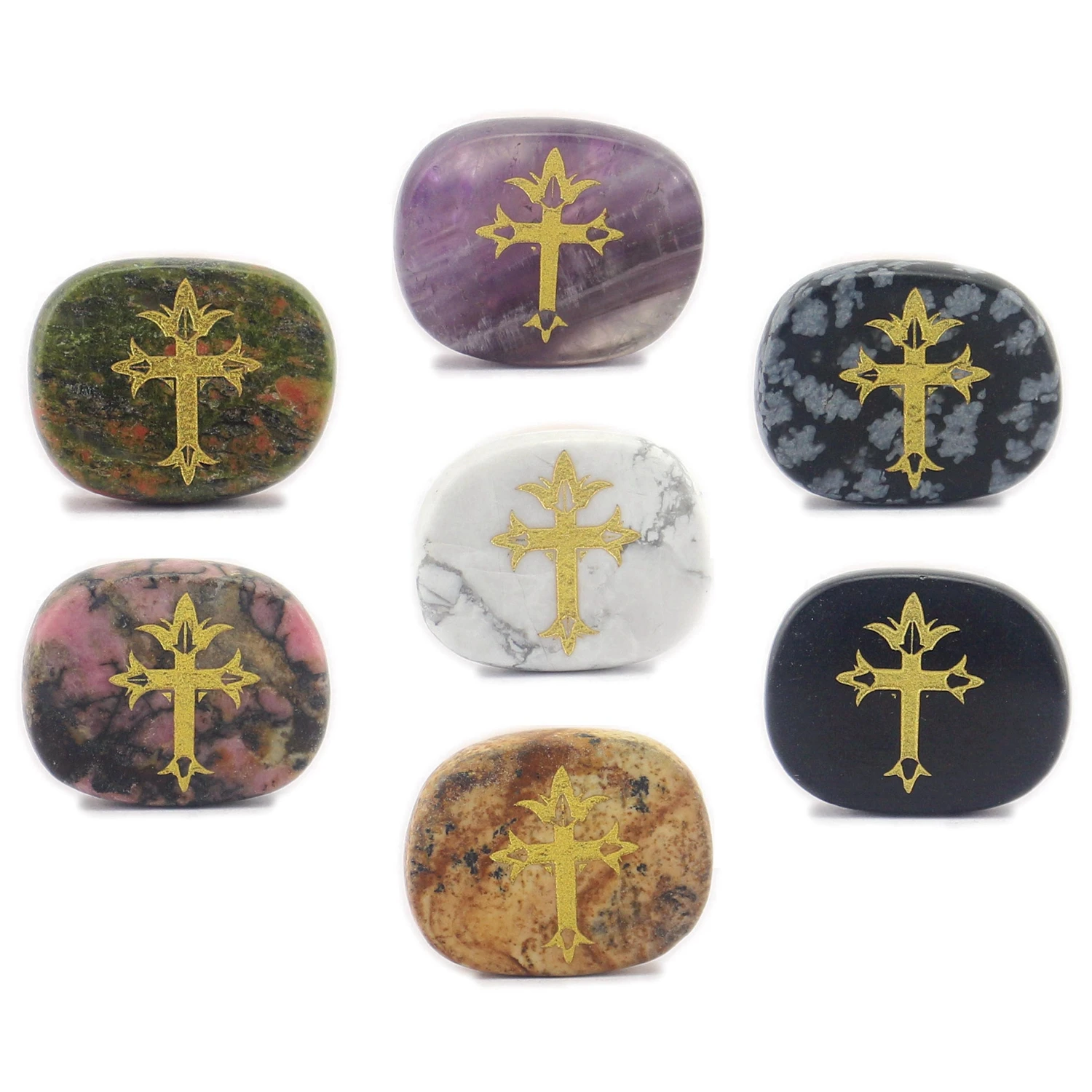 

Fashionable New Coptoc Cross Art Pattern Jewelry In Ancient Egypt Natural Crystal Agate Gem Decoration Warrior Healing Stone