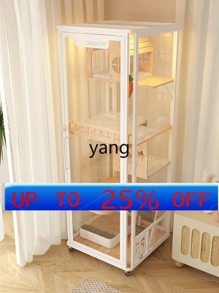 

yjq glass panoramic large space super luxury cat villa cat house breathable