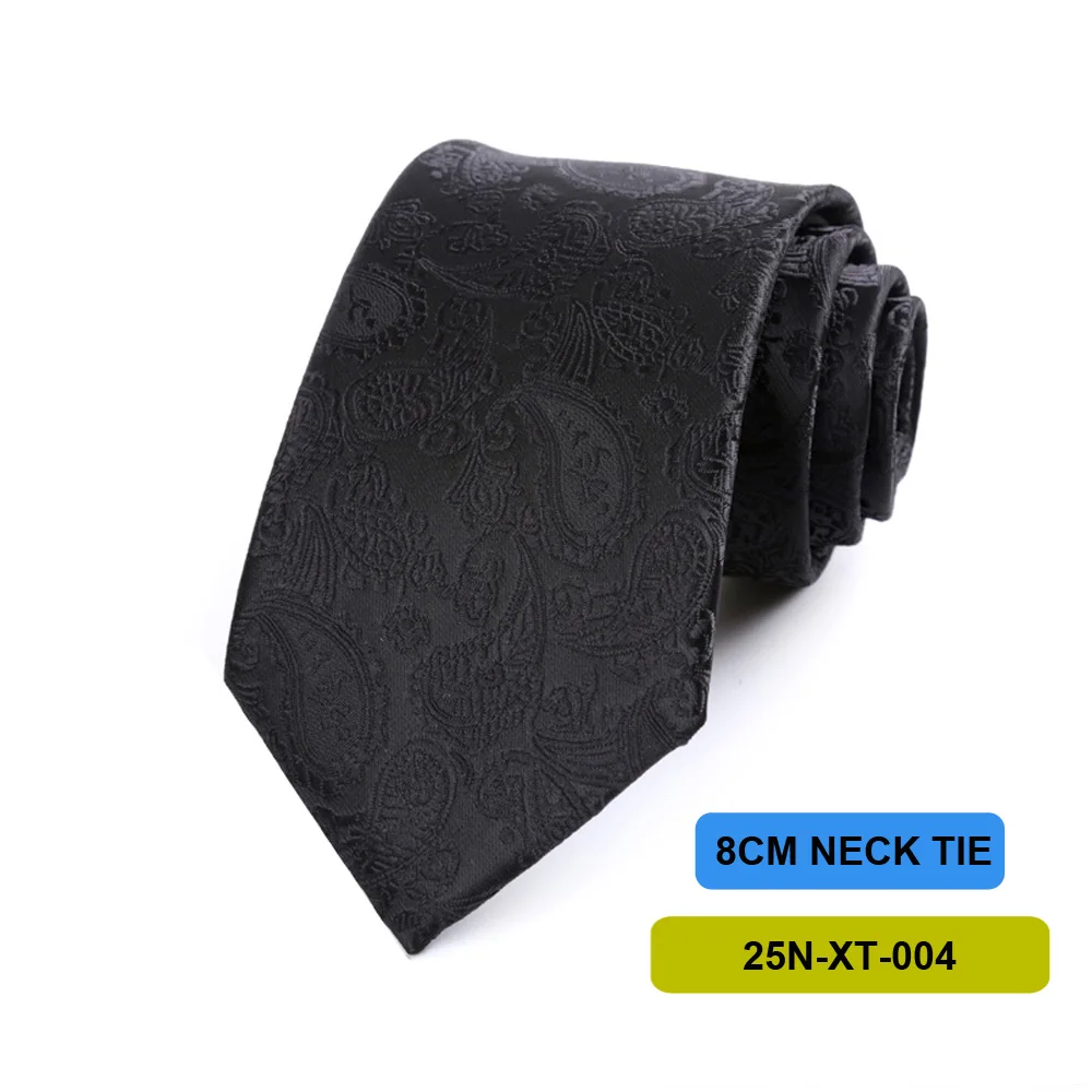 ربطة عنق بيزلي للرجال مقاس 8 سم أسكوت ريد واين أسود كحلي مناسبة لحفلات الزفاف والعمل