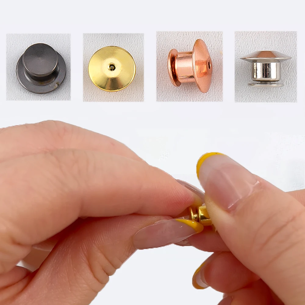 10P Metal Magnetic Clasp Brooch Locking Pin Backs Pin Back Locking Pin Keepers Locking Clasp DIY Brooch Badge Jewelry Making