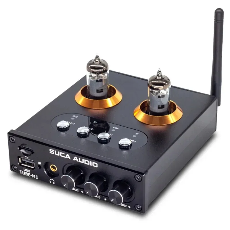 Multi-function Tube Preamplifier GE5654 Tube Bluetooth 5.0 U Disk TF Card Input HIFI Music Turntable Infrared Remote Control