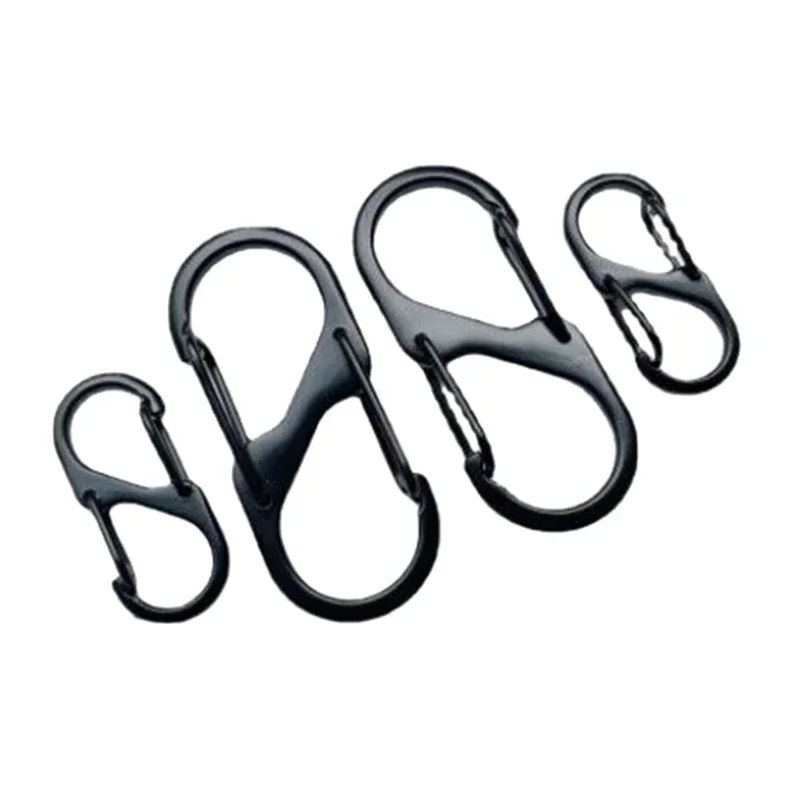 10 Pcs S Shaped Carabiner Metal Double Hooks Carabiner Keychain Small Spring Clips for Camping Fishing Traveling