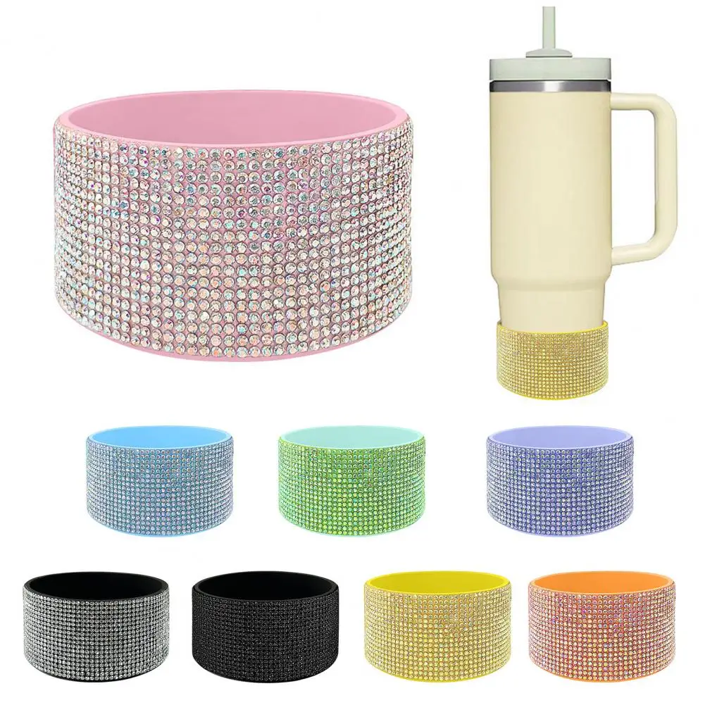 Diamond Glitter Silicone Boot for Stanley 20-40oz Bottle Cover Bottom Sleeve Cover Protective Trapezoidal Cylinder Base Cover