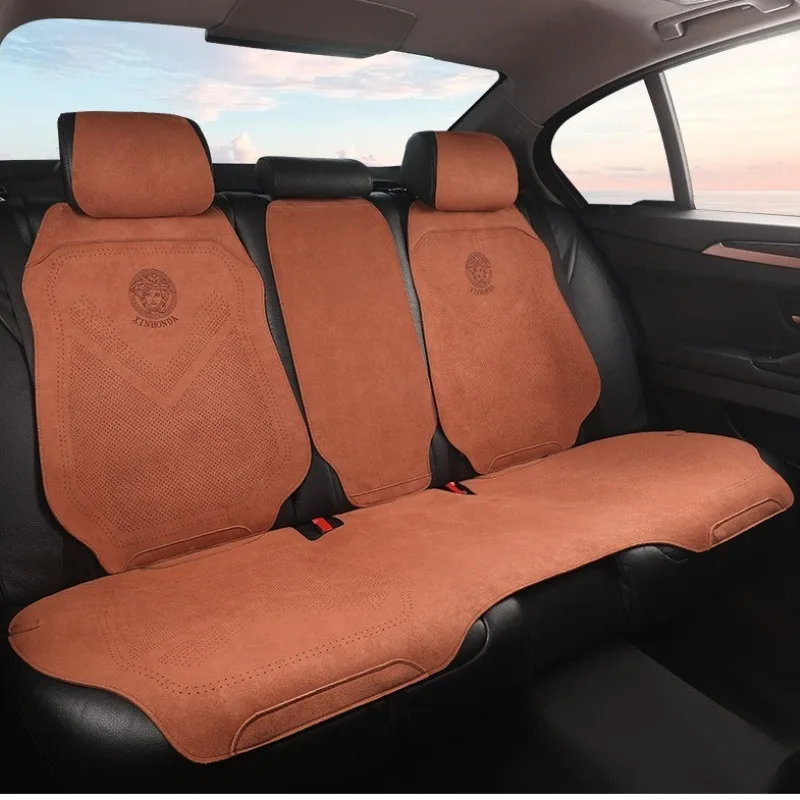 Light Luxury Suede Leather Car Seat Covers Universal Non Slip Car Seat Protectors Full Set Interior Accessories Car Seat Cushion