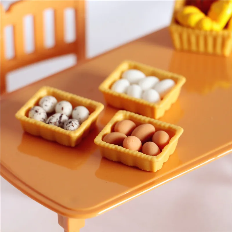 

Mini Egg with Tray, Miniature Food Scene Model, Simulation Dollhouse Eggs, Kitchen Figurines, Toy Doll Accessories, Home Decor