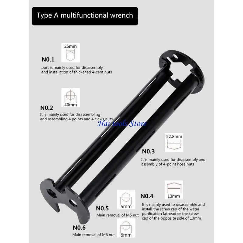 X37E Practical & Reliable Four-Claw Hexagon Wrench Perfect Plumbing Repair Tool Essential for Bathroom DIY Enthusiasts