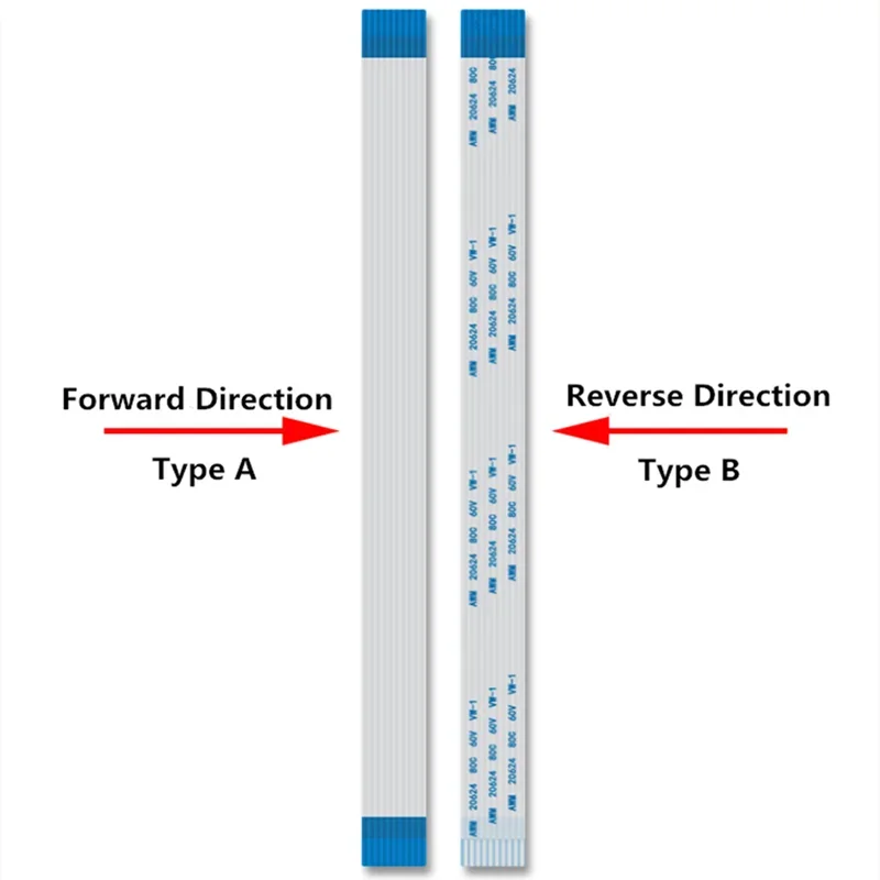 10PCS FPC FFC Ribbon Flexible Flat Cable 12 Pin Pitch 0.5MM 1.0MM AWM 20624 80C 60V Length 6/10/15/20/25/30/40CM Forward Reverse