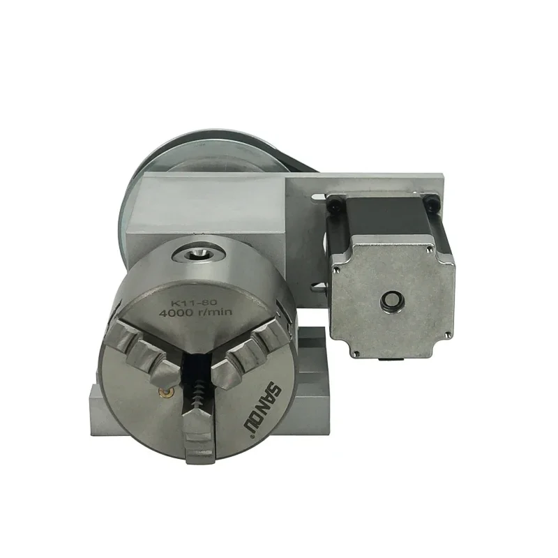 4th Axis Rotary Axis With Chuck With Stepper Motor Drive 80mm 65mm 50mm With Tailstock For Router Engraving Milling Machine