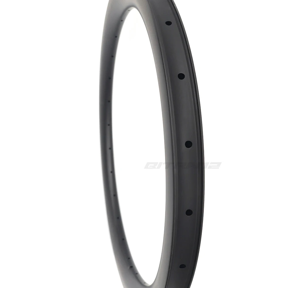 Roue de vélo de route 700C 38mm 32mm de largeur, disque asymétrique, jante en carbone gravier 32/35/39/40/45/50/55/60mm, crochet Tubeless sans crochet