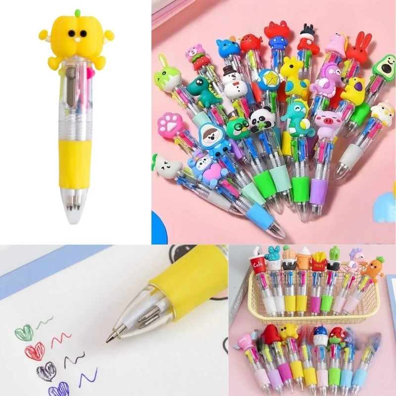 

Cute Cartoon Four-color Pen for Kids Birthday Kindergarten Home-school Carnival Boys and Girls Gift Rewards DIY Children's Day