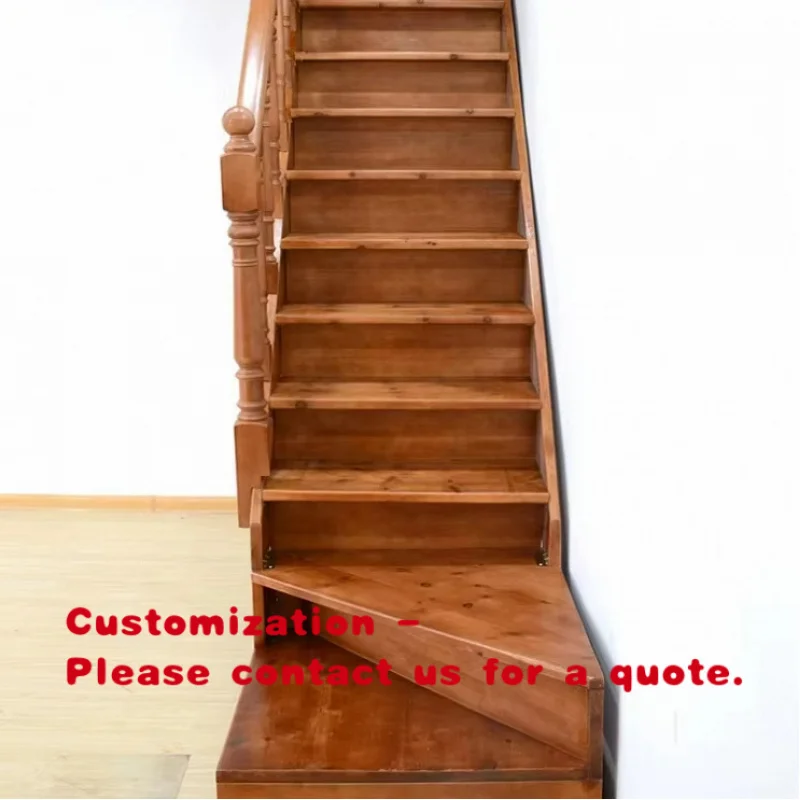 custom.Modern Style Solid Wood Stair Design Durable Indoor Family Corner Stair Use in Homes and Offices