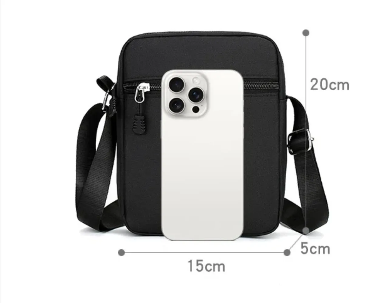 Simple Casual Mini Crossbody Bag Men Nylon Small Shoulder Bag For Men Oxford Black Messenger Side Sling Bag Husband Chest Bag image 4