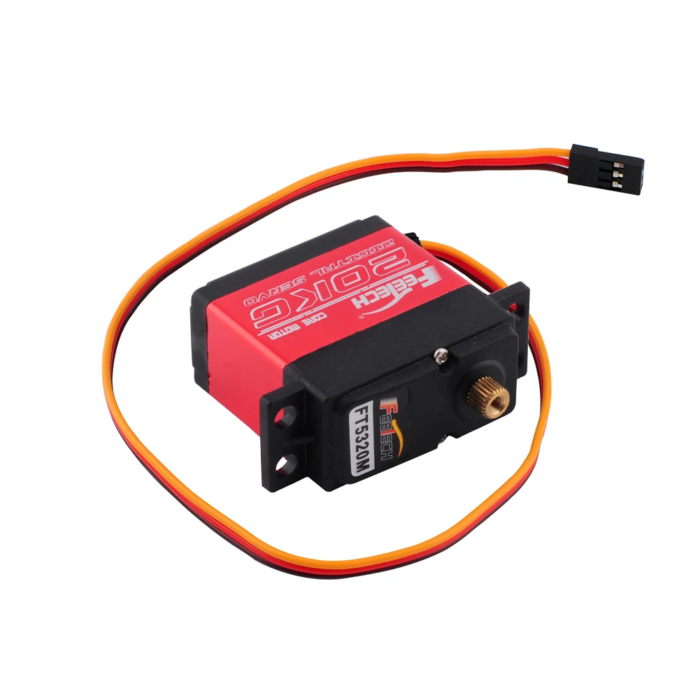 Ft5320m 20kg servo digital de alta velocidade metal engrenagem 180 graus rc motor servo com braço 25t peças diy para 1/8 1/10 rc carros robô