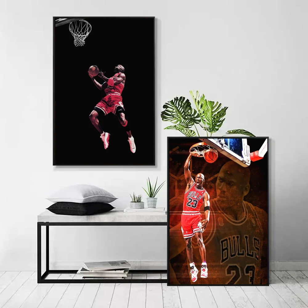 1pc Michael Jordan Poster Self-adhesive Art Waterproof Paper Sticker Coffee House Bar Room Wall Decor view 2