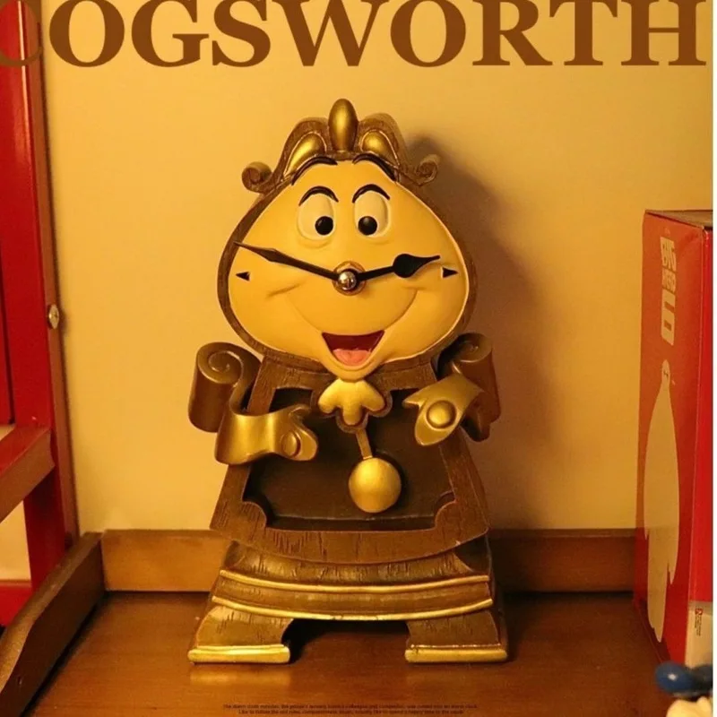 Nuevas figuras de acción de La Bella y La Bestia de Disney, Cogsworth Mr Clock, lámpara de vela Lumiere, estatua, figura, modelo de decoración del hogar, juguete
