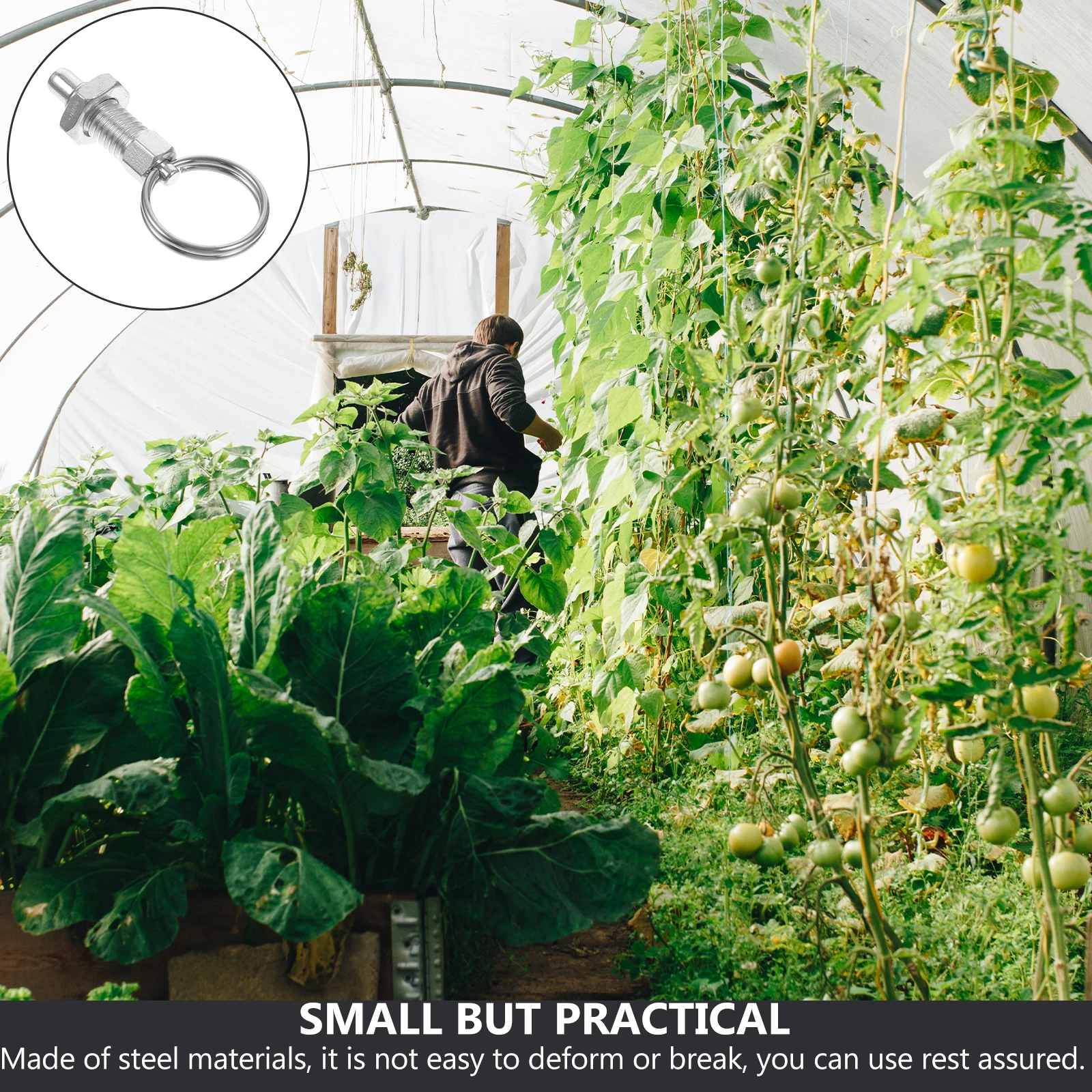 

10pcs Steel Knob Plungers Self-Locking Pull Rings For Greenhouse Farm Equipment High Hardness Wear Resistant Spring Loaded Latch