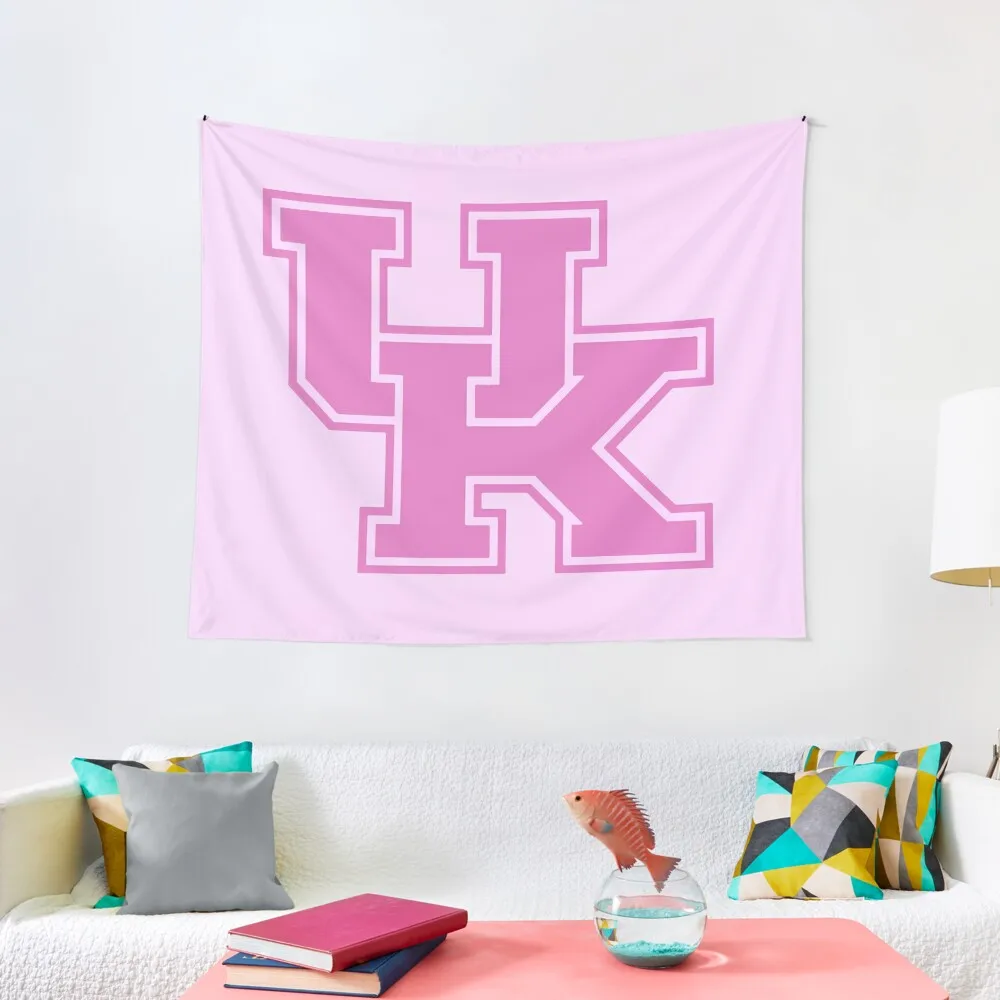 

University of Kentucky Pink Logo Tapestry Anime Decor Room Decorations Aesthetic Tapestry