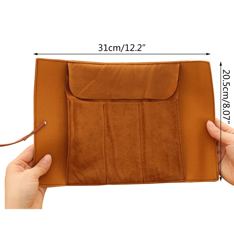 Treasure Map Leather Retro Pencil Pouch Cosmetic Bag Roll Pen Case Stationery