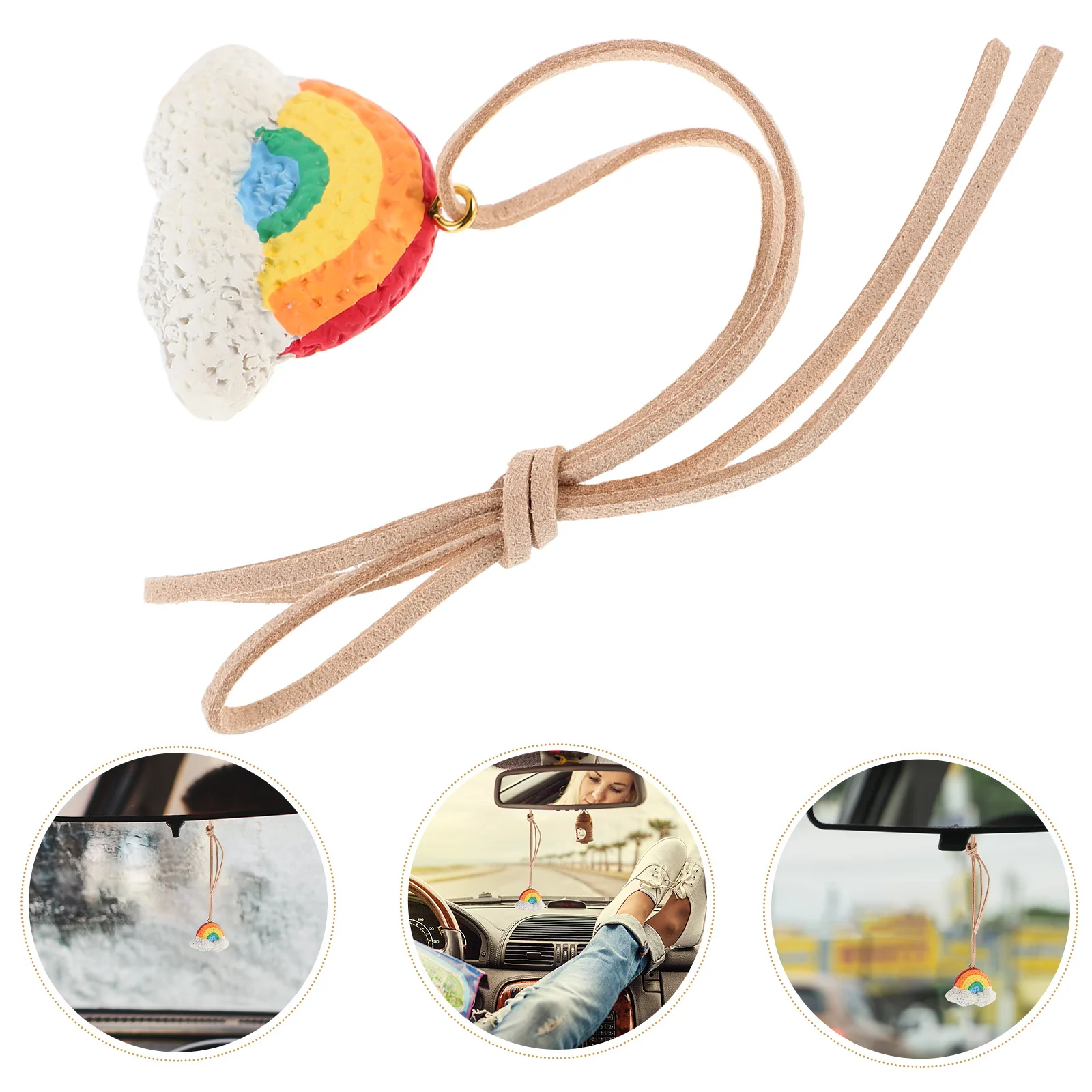 

Car Rearview Mirror Rainbow Bridge Pendant Resin Colorful Design Interior Decoration Pride Accessory Rainbow Christmas Ornament