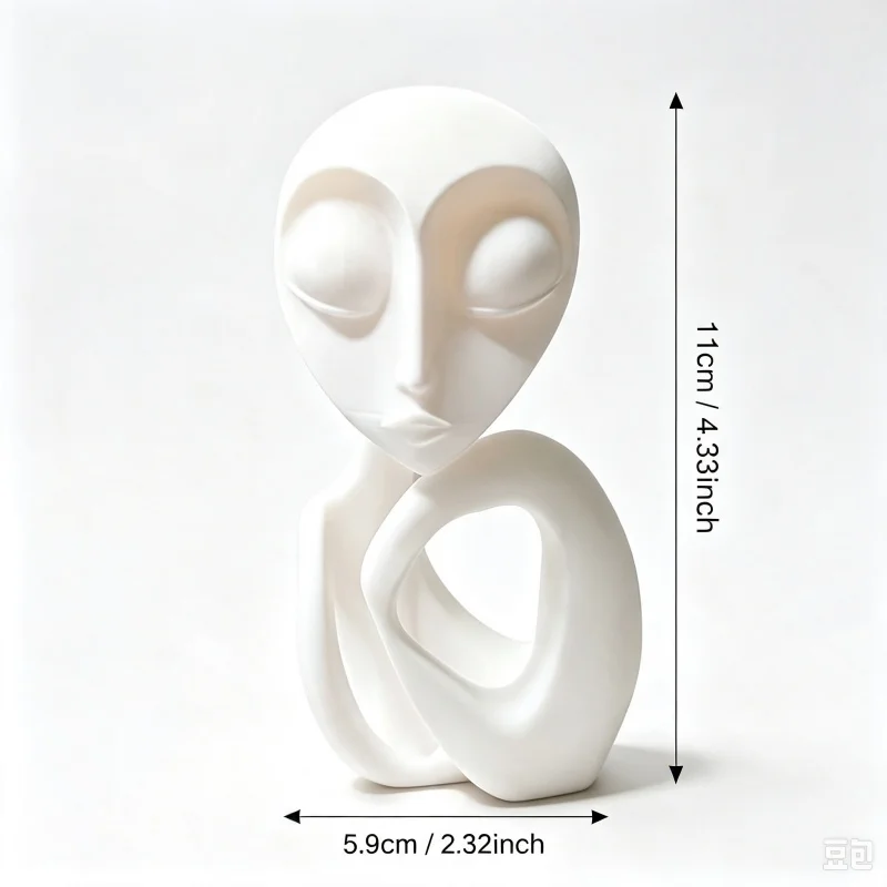 3D‑Printed Abstract Embracing Character Plastic Sculpture Minimalist White Art Figurine Modern Home Desktop Decor Ornament