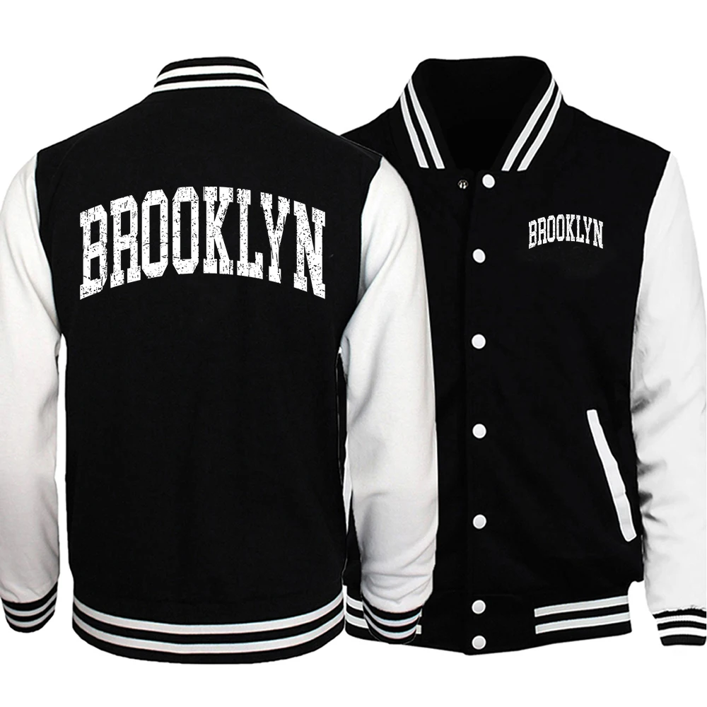 

Brooklyn New York Classic Letters Print Men'S Jackets Moto & Biker Streetwear Casual S-5Xl High Street Motion Clothing