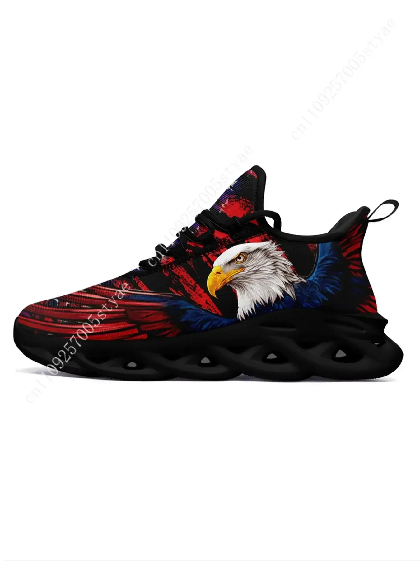 Men's Eagle Print Lace Up Low Top Sneakers, Casual Comfortable Sports Running Shoes, Male All-match Round Toe Shoes for Daily We