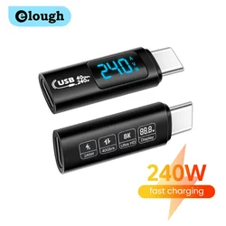elough 240W Adapter 5A USB 4.0 USB2.0 Digital Display Type C to Type C OTG Video Transfer for iPhone 15 Samsung Tablet Laptop