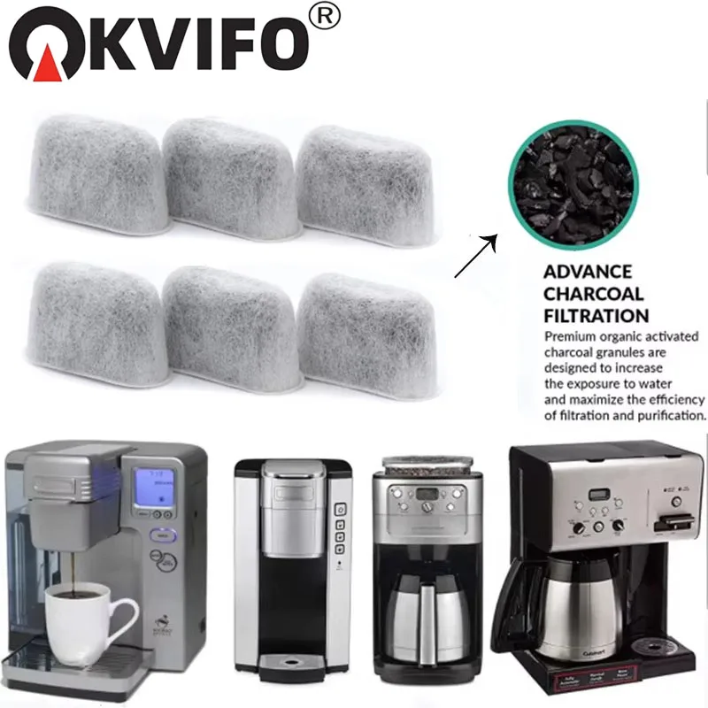 KVIFO 3-12 Pack for Cuisinart Compatible Replacement Charcoal Water Filters for Coffee Makers - Fits all Cuisinart Coffee Makers