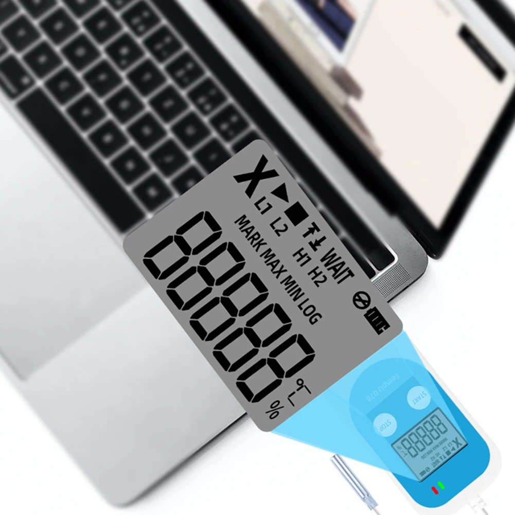 Portable Temperature Relative Humidity Data Logger USB Interface LCD Display For Refrigerator Container Laboratory Storage Monit