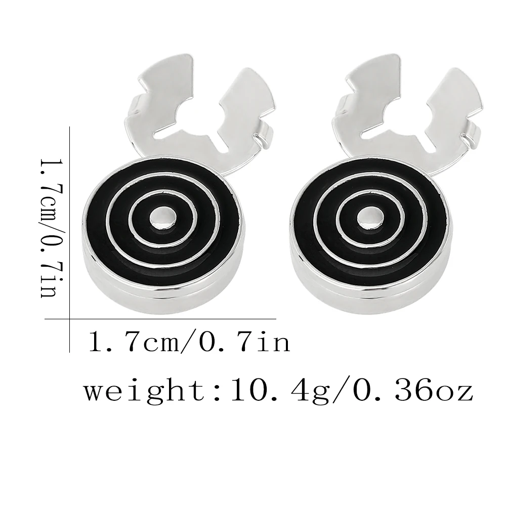 2Pcs Black Blue Red Colors Circular Target Design Button Cover Clasp Mens Round Shield Pattern Cufflinks Gift For Groom