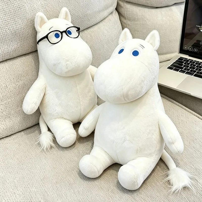 Moomini 35-50cm Popularna, urocza pluszowa zabawka z kreskówki, biały hipopotam, miękka poduszka, zabawki z postaciami z Valley, prezenty urodzinowe