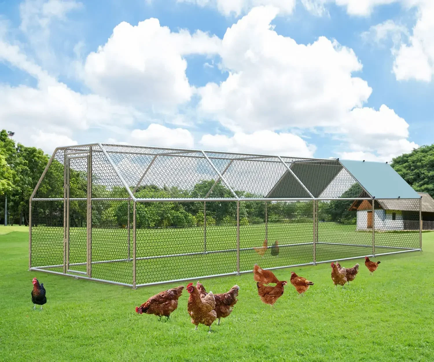 rabbit coop, outdoor rainproof breeding shed, large household chicken coop