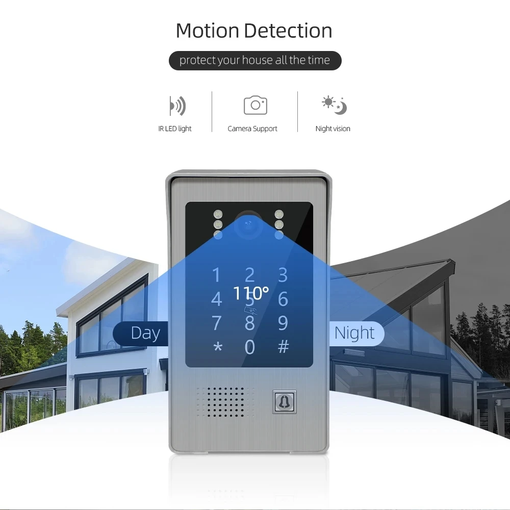 Imagem -04 - Jeatone-intercomunicador de Vídeo Wi-fi para Apartamento Campainha de Fio Câmera Senha e Desbloqueio Rfid 4in Tuya 1080p Pol