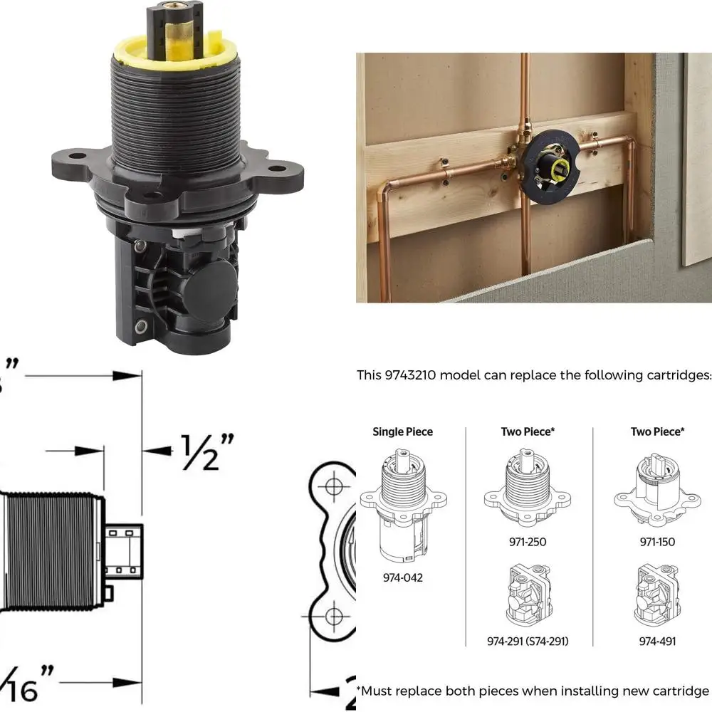 

Premium Metal Stem Replacement for Tub & Shower Valve, Compatible with 0X8/JX8/VB8/JV8 Models, Pressure-Balanced Cartridge, Part