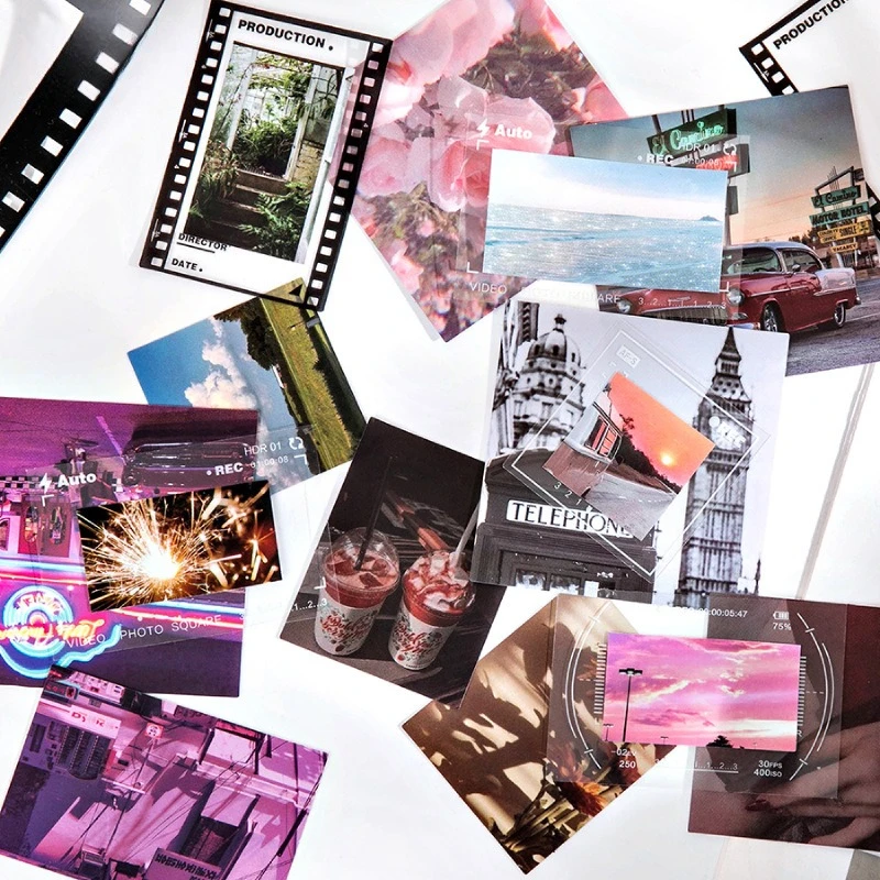 Film Warmth Series PET Sticker Pack, Ins Style Literary Decorative Stickers for Journal DIY Scrapbook Supplies, 45 Pcs/Pack