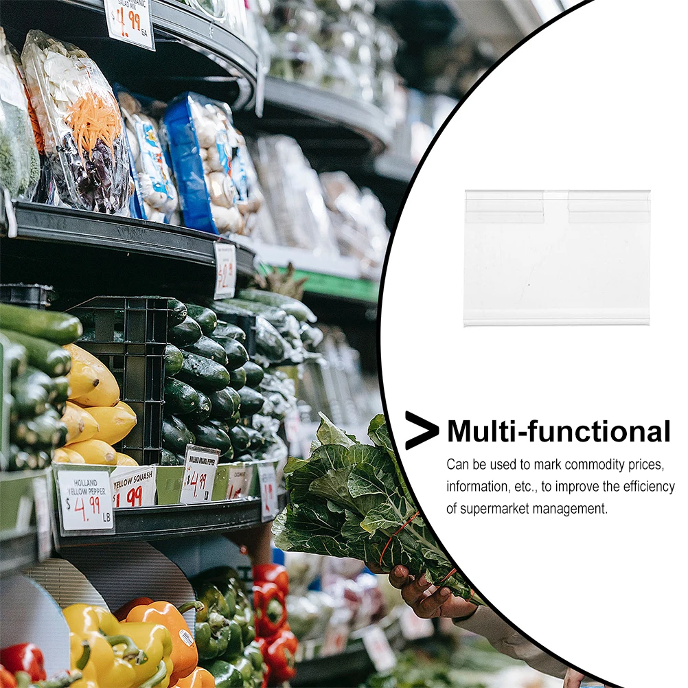 

100 Pcs Price Tag Shelf Label Holders Merchandise Sign Display Clear Pvc Plastic Clip