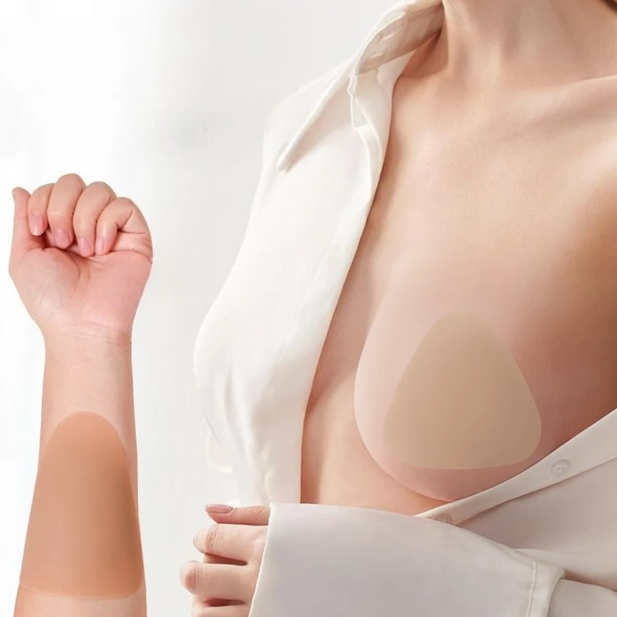 2 قطعة حمالة صدر سيليكون مثلث منصات الثدي لزجة رفع النساء الصدرية كوب سمكا الحلمة غطاء التصحيح بيكيني إدراج للهدايا النسائية #2