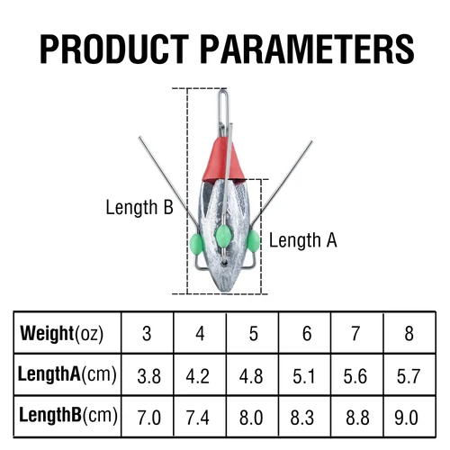Imagen 2 del producto Plomo de pesca Sputnik de 3 uds., peso de pesca para Surf de 3oz-8oz con cuentas brillantes, plomos de fundición de hundimiento rápido, pesas de araña para playa y bagre