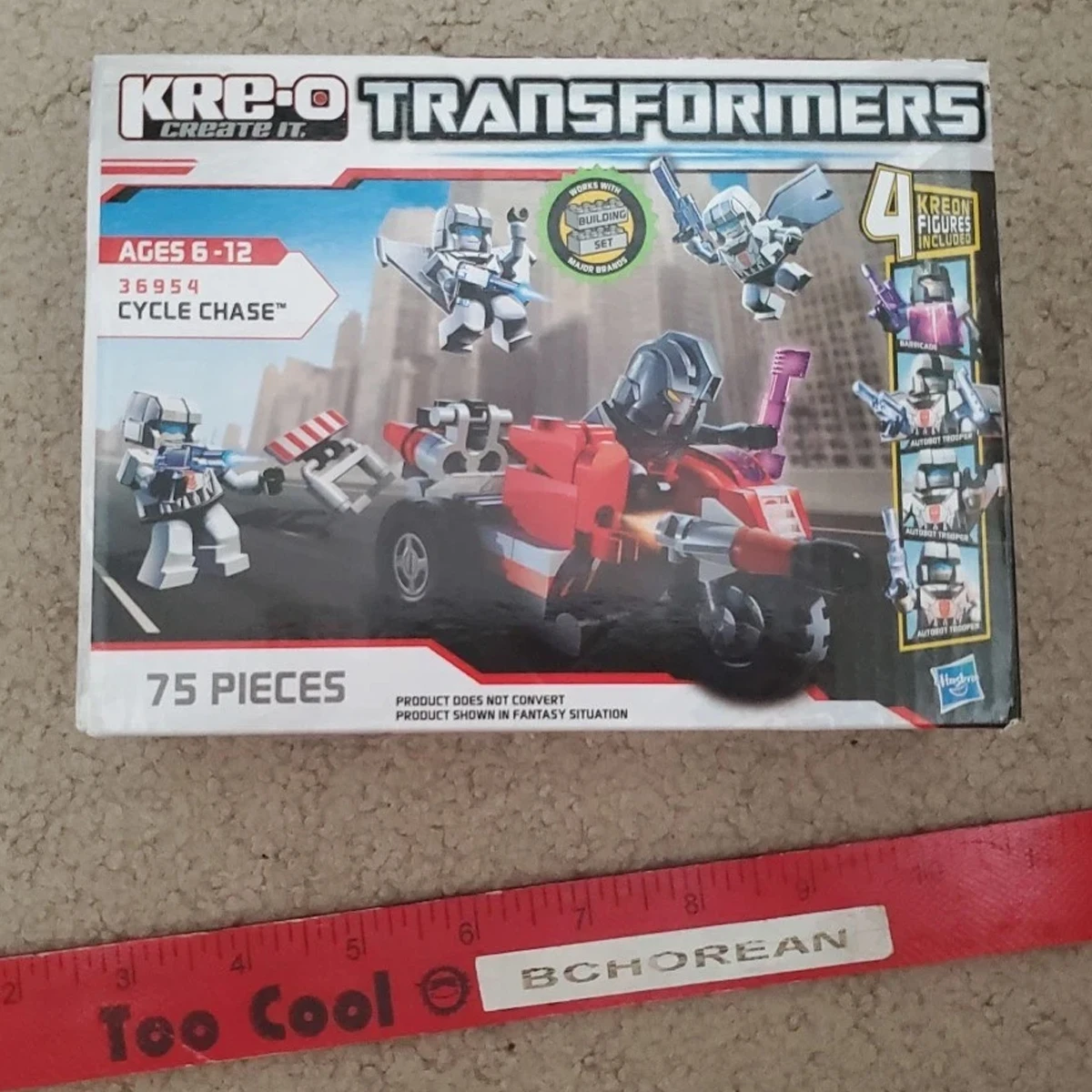 ฮาสโบร ทรานส์ฟอร์มเมอร์ส เครโอ 36954 ไซเคิลเชส 4 ฟิกเกอร์เครออน บาร์ริเคด ออโต้บอท ทรูปเปอร์ 75 ชิ้น