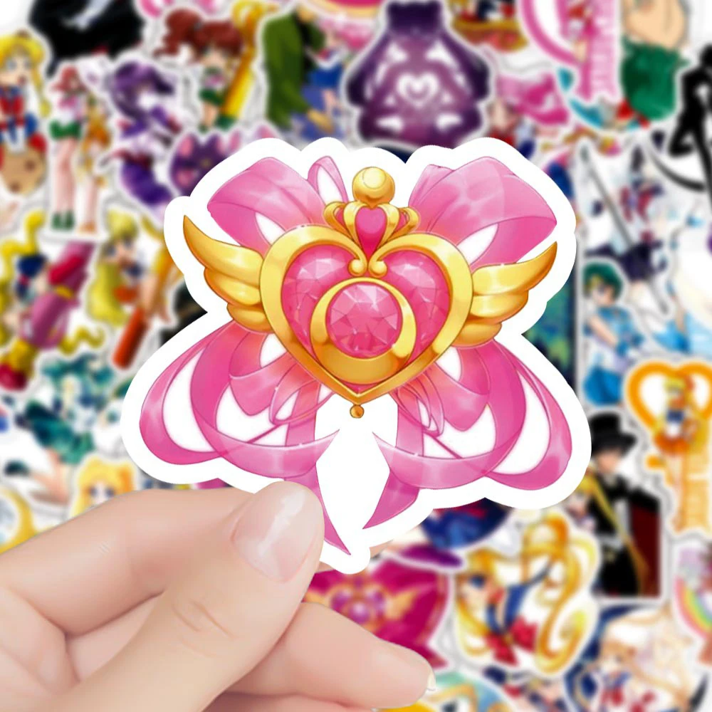 10/30/50/100PCS Cute Sailor Moon Anime Stickers Kawaii Beautiful Girls Decals DIY Diary Stationery Bike Cartoon Kids Sticker Toy