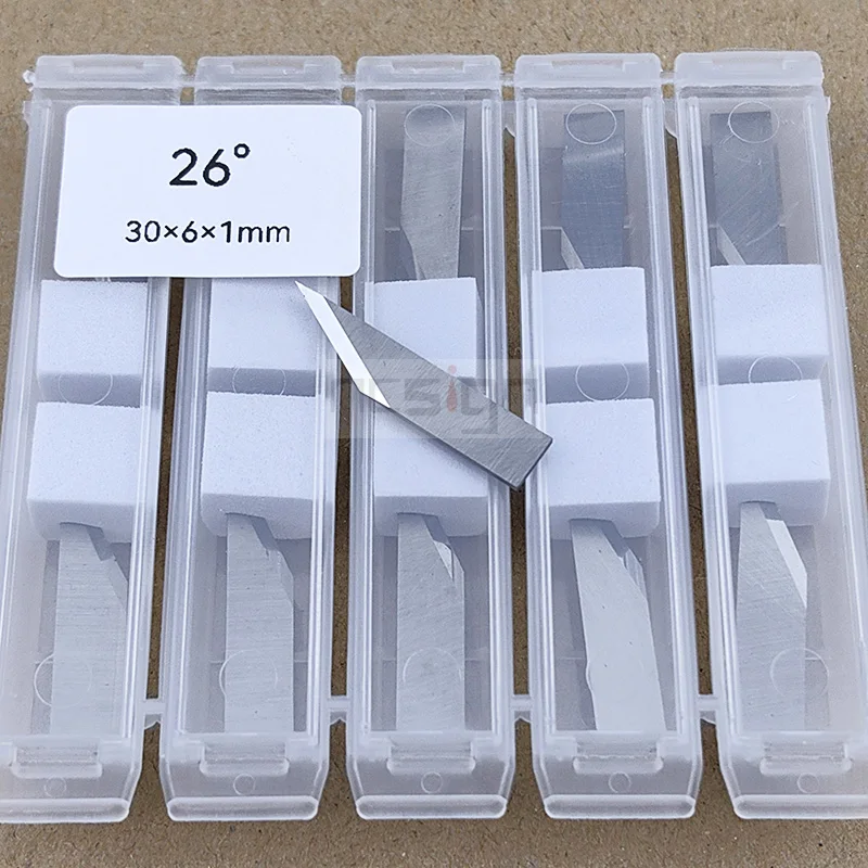 

10pcs Jwei IECHO Sinajet Blade 26 Degree 30*6.0*1.0 mm Oscillating Tangential Knife Pointed Drag Blade