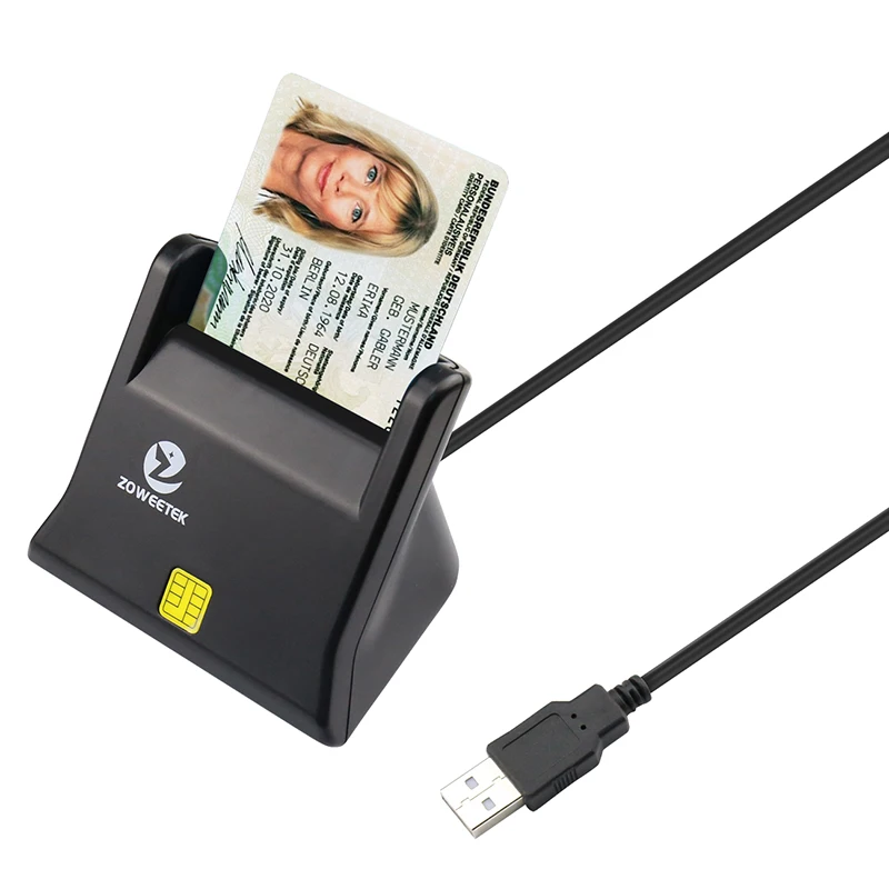 Zoweetek EMV USB ISO 7816 ID IC Smart Card Reader for Computer