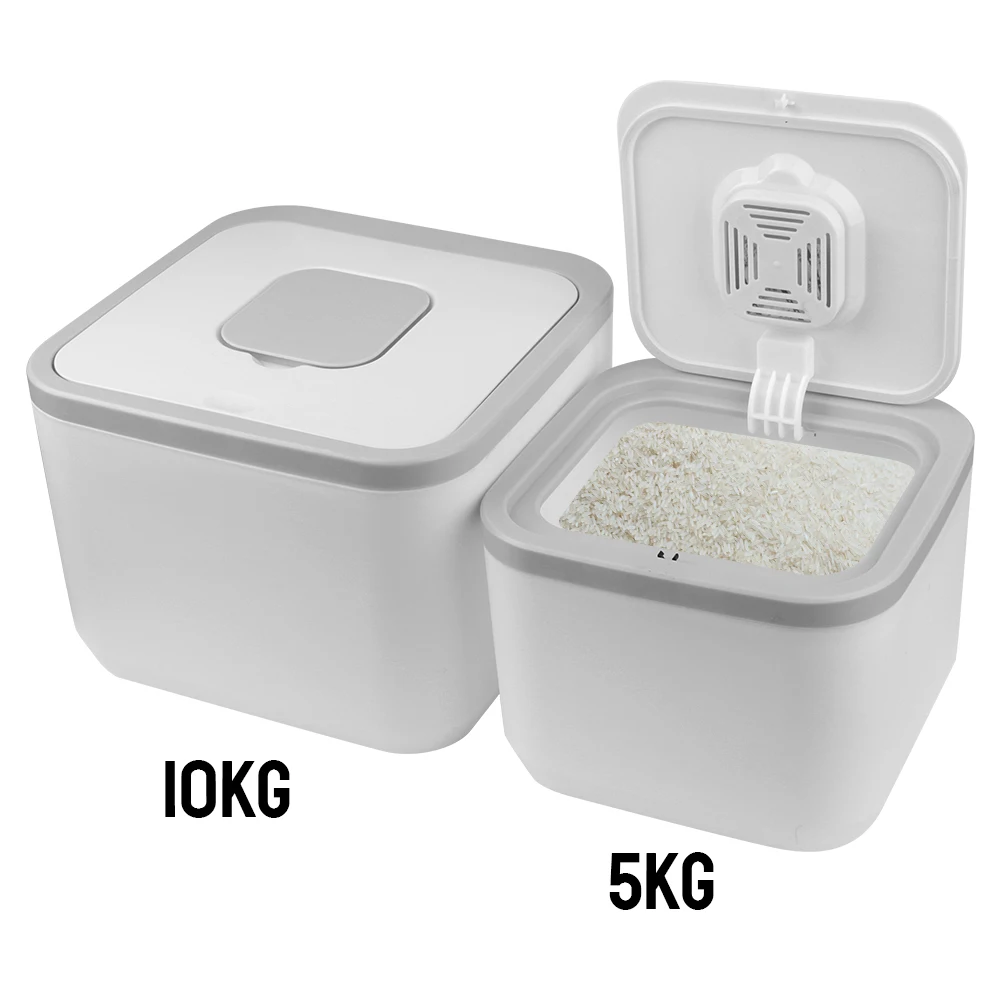 Rice Box 5KG 10KG Insect-Proof Moisture-Proof Pet Dog Food Store Box Grain Sealed Jar Home Storage Bucket Kitchen Container