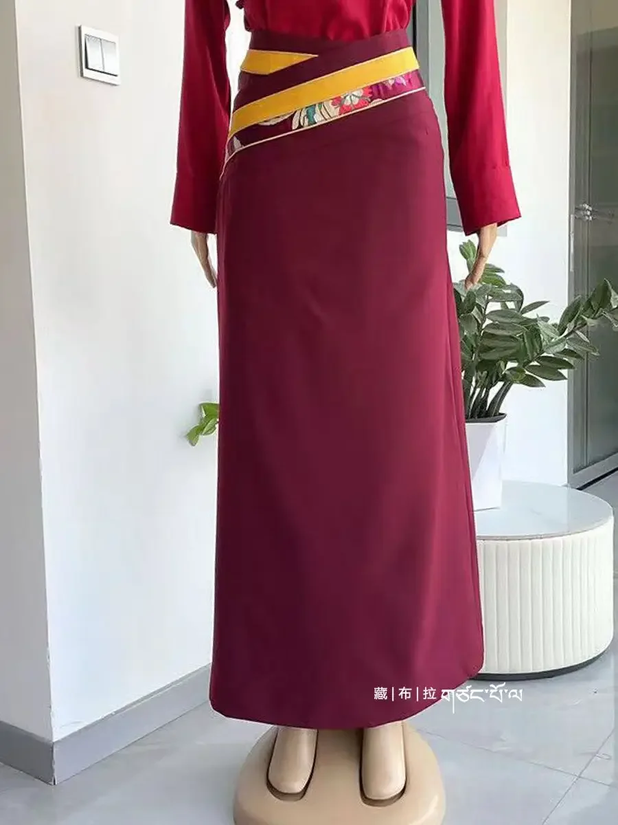 

2026 One Piece Wrap Skirt Pot Zhuang Dance Tibetan Performance Dance Costume Single Piece Skirt