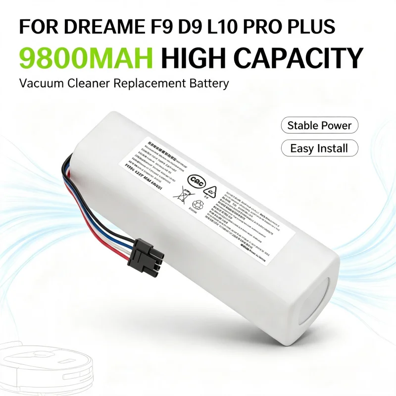 Upgraded 4S2P Li-ion Battery for Dreame D9 F9 L10 L10 Pro Robotic Vacuum, High-Performance Spare for Sweeping and Mopping Robot