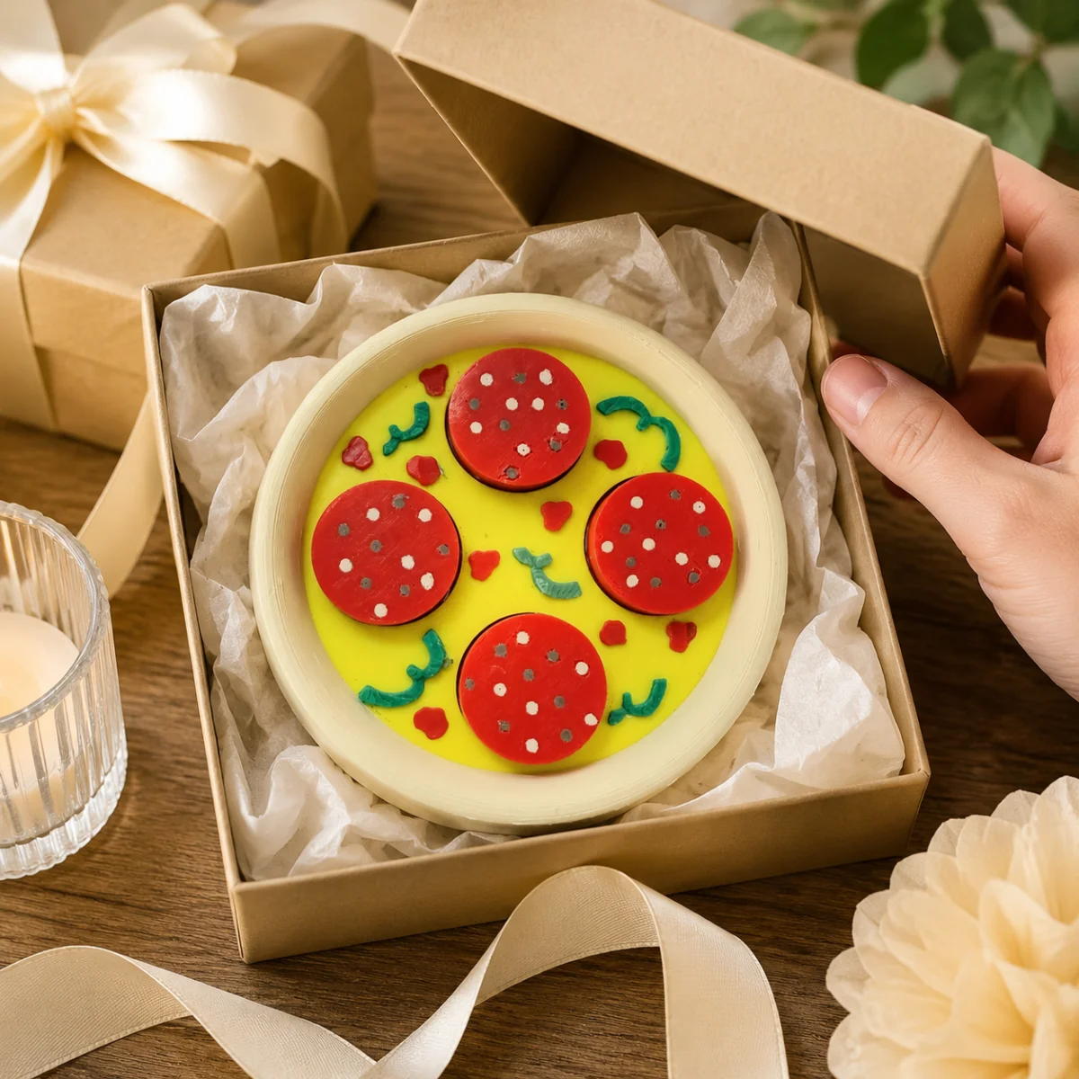 1個入り 8.5cm 丸型ペパロニピザ フィジェットデスクデ - 3D Printing In Food のレビューと価格