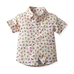 Children's Boy's Clothing Tops Single Breasted Shirt Cute Flower Summer Children's Casual Beach Hawaiian Kids Girl Shirt