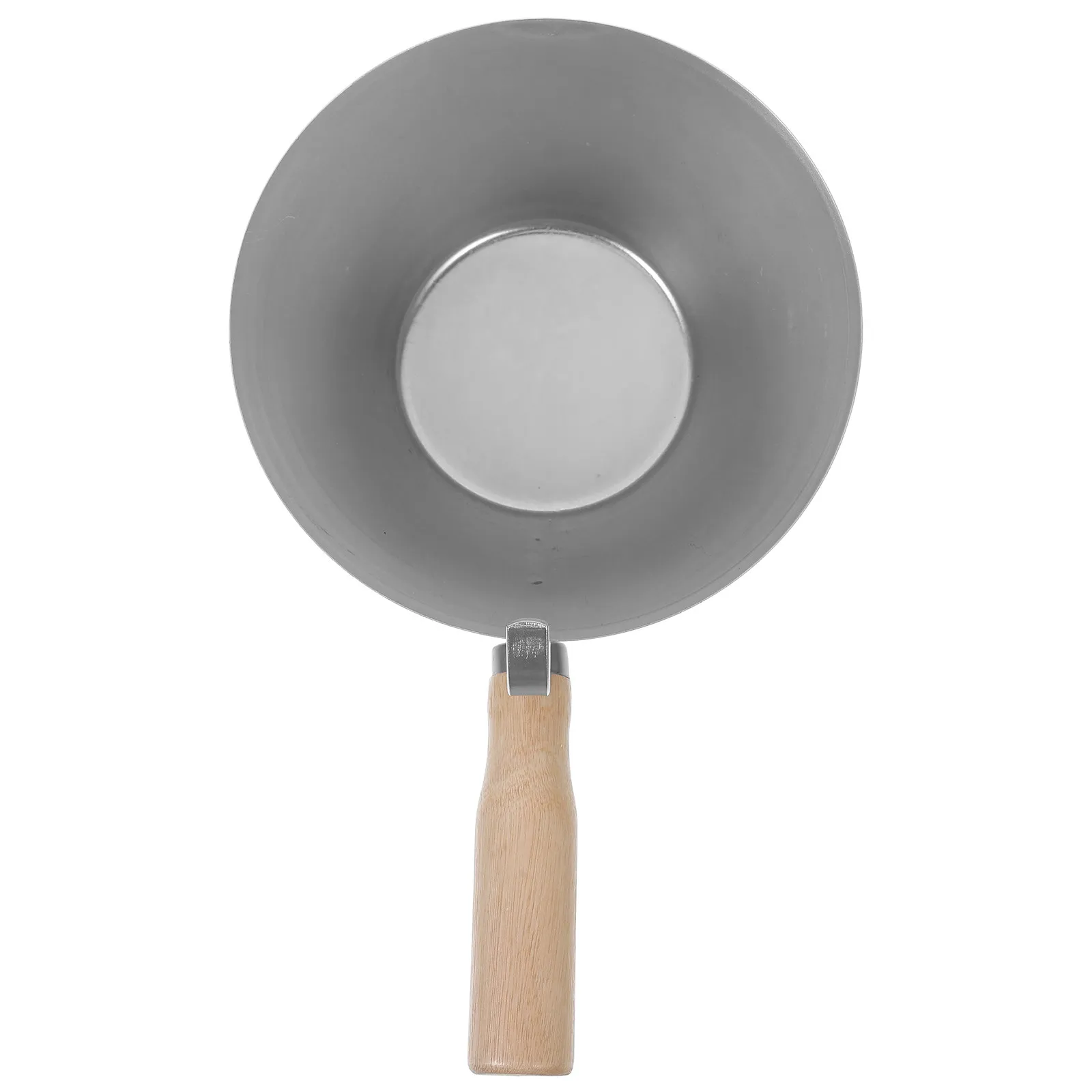 Professional Plaster Mud Pan Cement Bucket Scoop with Ergonomic Wood Handle Sheared Edges for Drywall Finishing and Mud