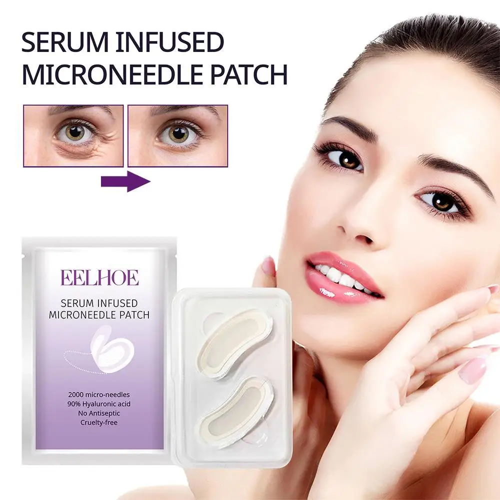 Serum Infused Microneedle Eye Patches Mask For Anti Wrinkle Aging Dark Circles Moisturizing Under Eye Gel Pads Skin Care