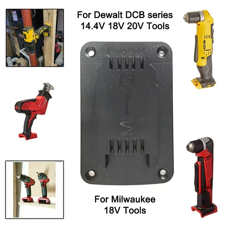 For Dewalt/Milwaukee 14.4/18V/20V Battery Tools Machine Holder Tool Storage Rack Wall Mount Tool Bracket Fixed Device Newest image 6
